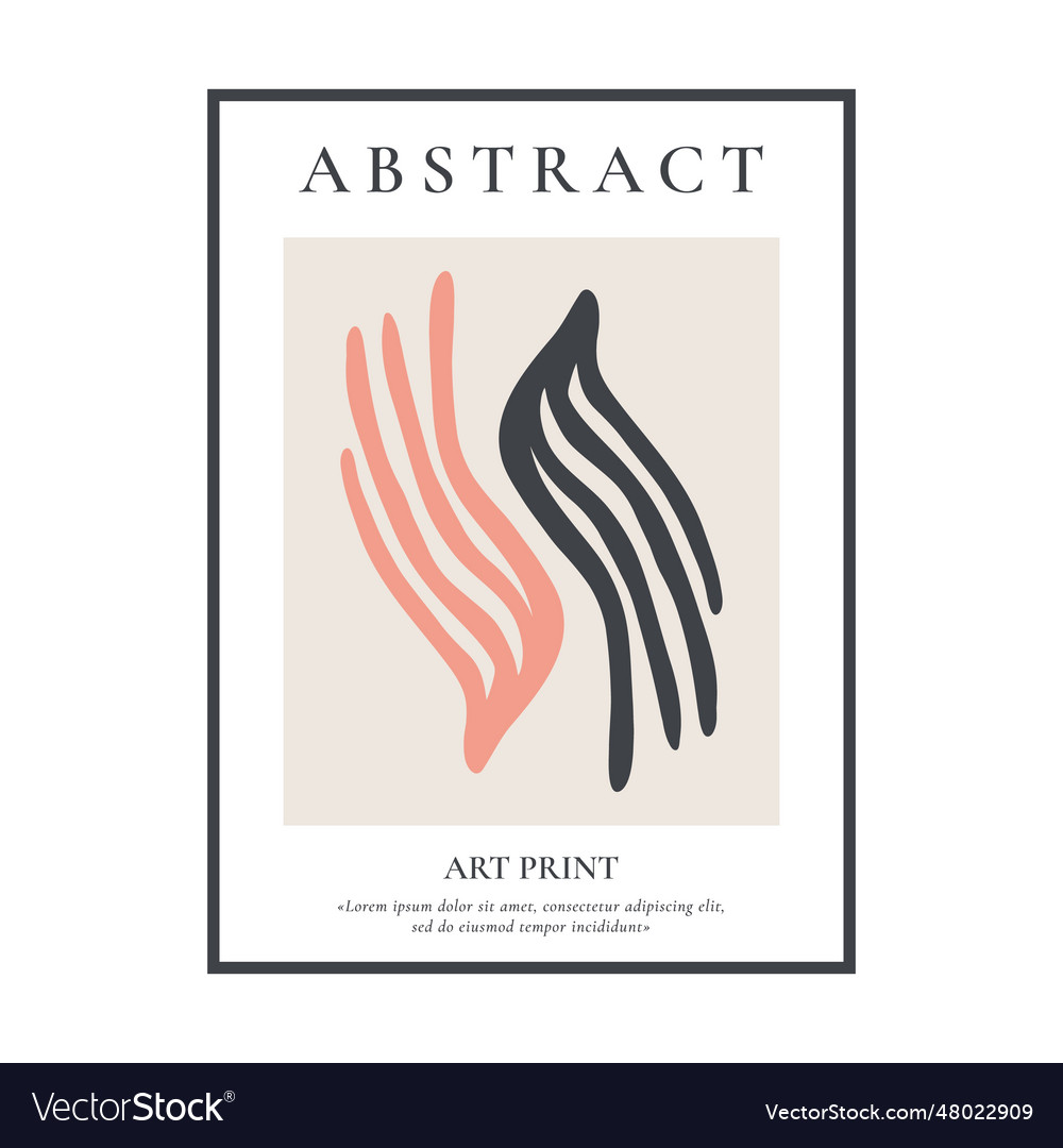 Contemporary algae floral poster minimal abstract