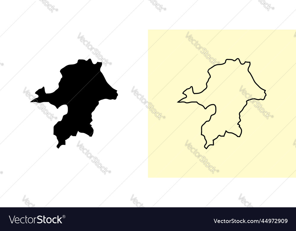 Fukuoka map japan asia filled and outline map Vector Image