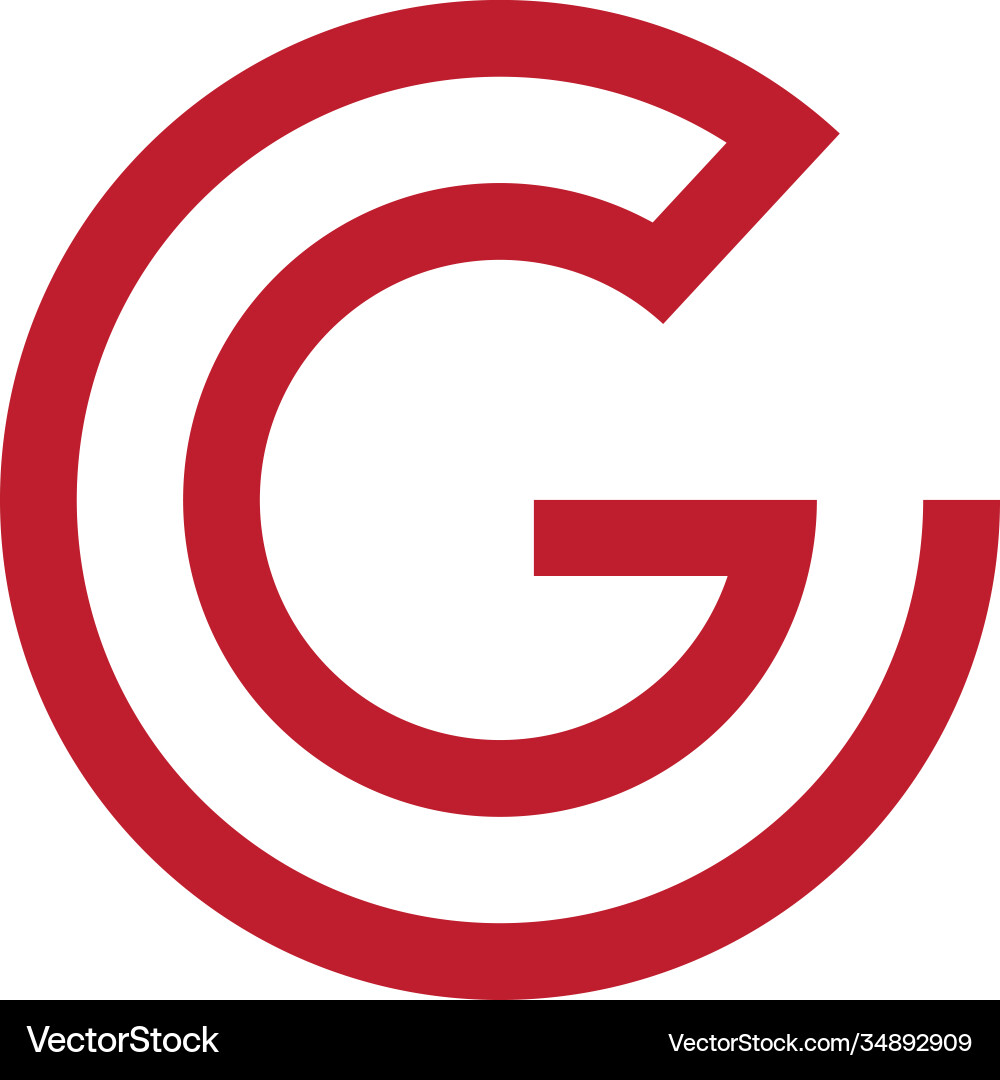 G Letter Logo Lettermark Monogram Typeface Type Vector Image