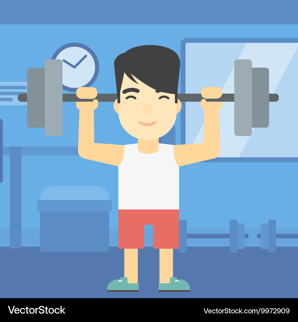 Man lifting barbell Royalty Free Vector Image - VectorStock