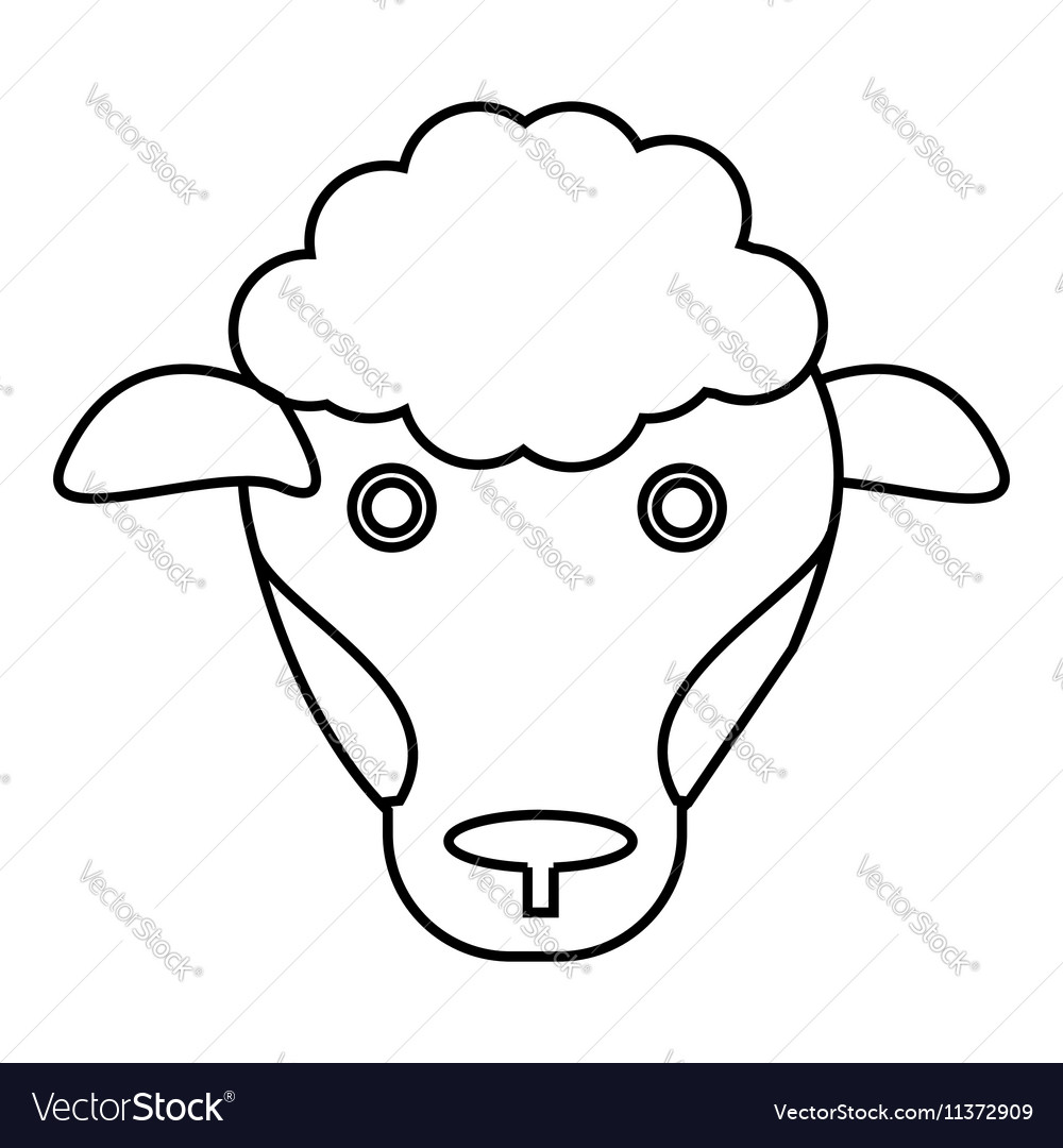 Sheep icon outline style Royalty Free Vector Image