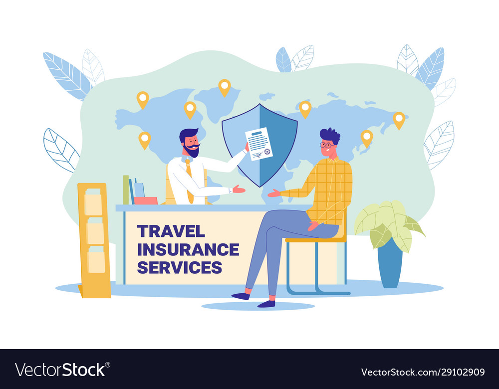 Travel Insurance Services Company Office Banner Vector Image