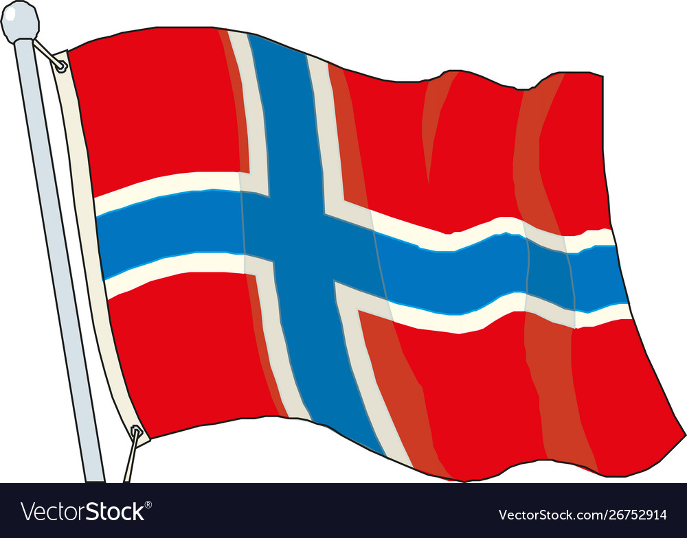 A Waving Norway Flag Royalty Free Vector Image