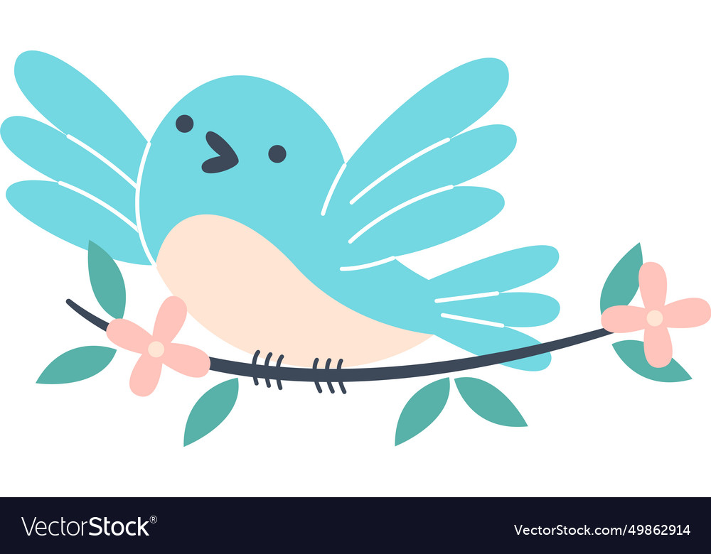 Bird on twig Royalty Free Vector Image - VectorStock