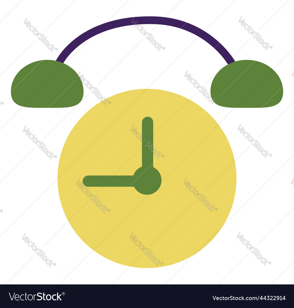 Green alarm clock on a white background