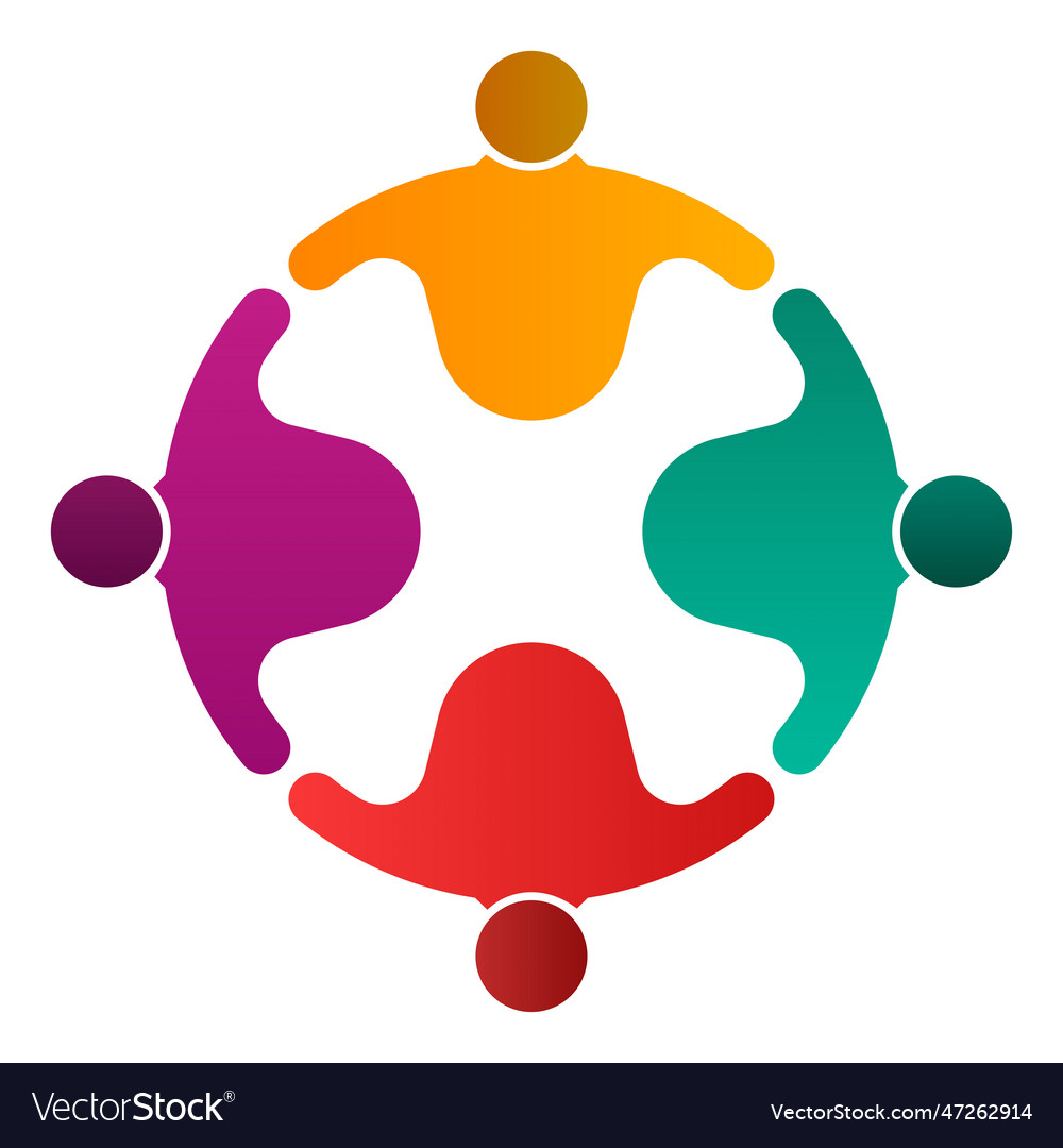 Group people logo handshake in a circleteamwork Vector Image