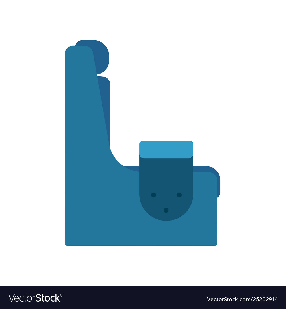 Lounge chair furniture icon side view isolated