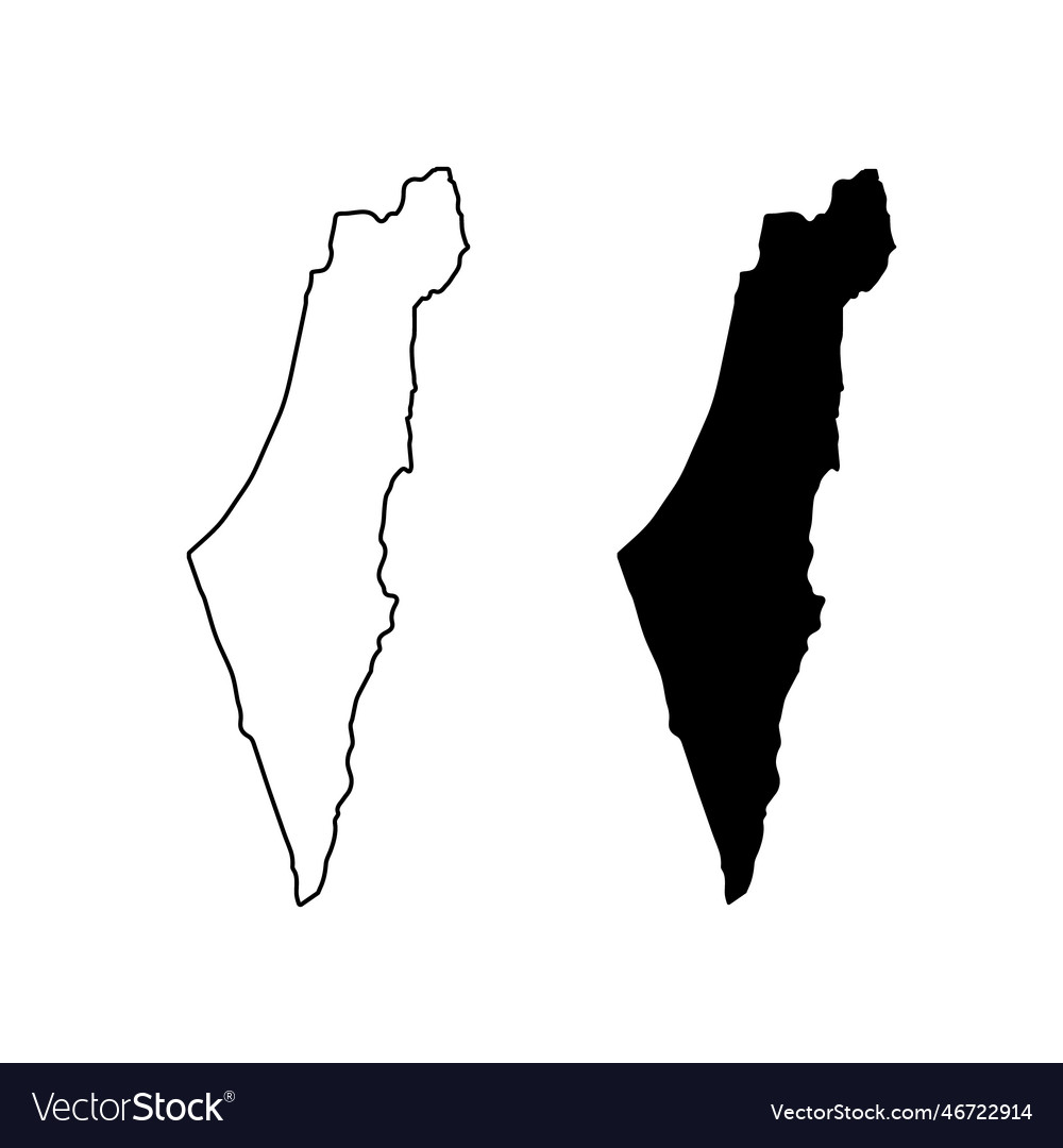 Map of israel icon isolated israel symbol set Vector Image