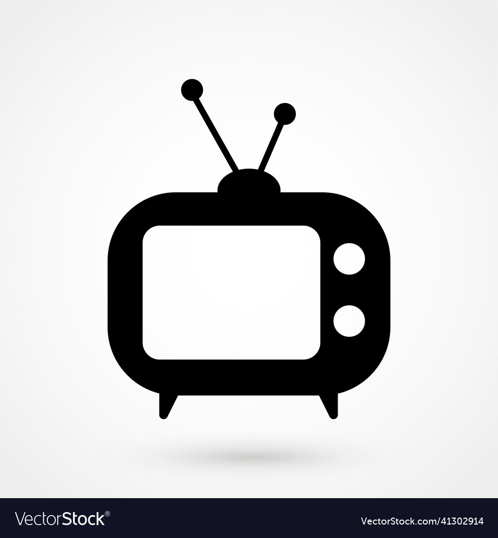 Tv icon in trendy flat style isolated on grey