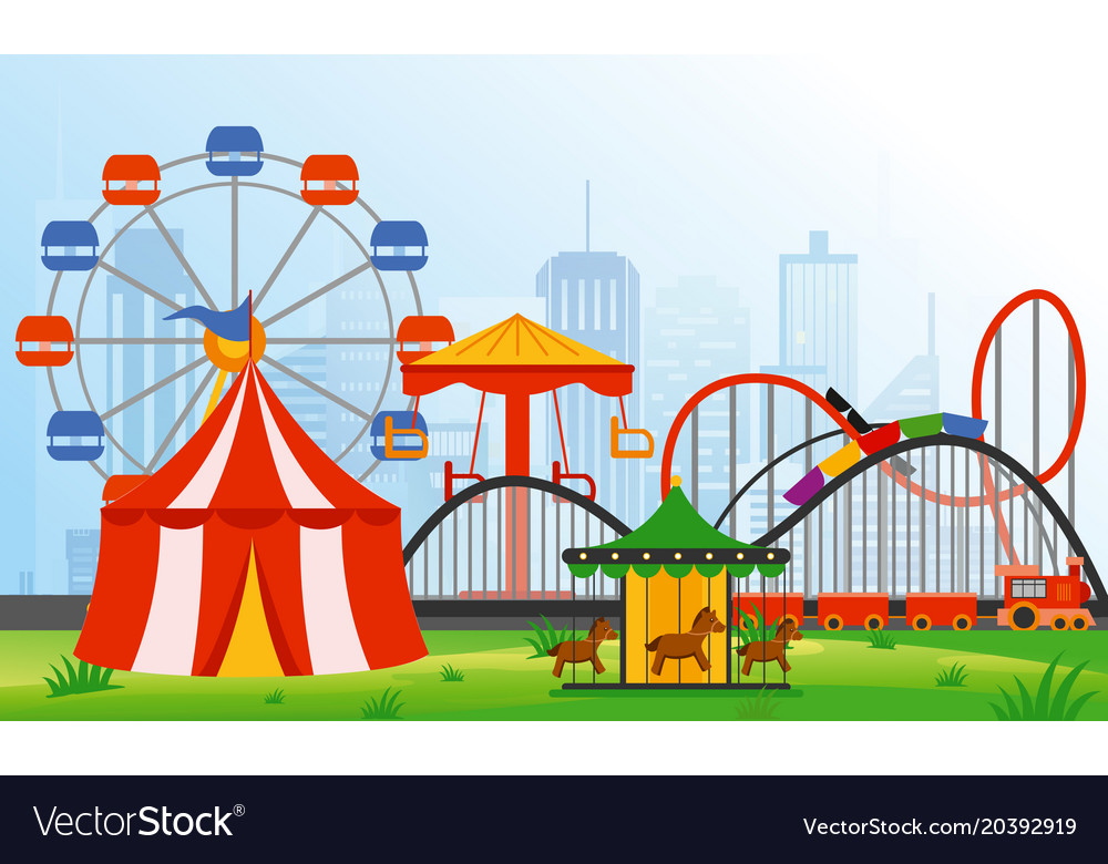 Amusement park elements Royalty Free Vector Image