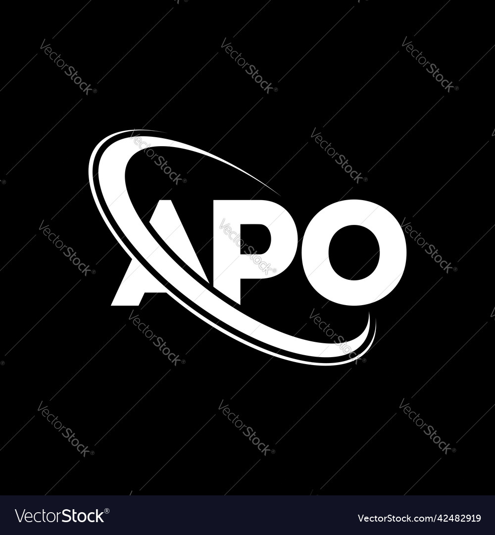 Apo logo letter letter logo design Royalty Free Vector Image