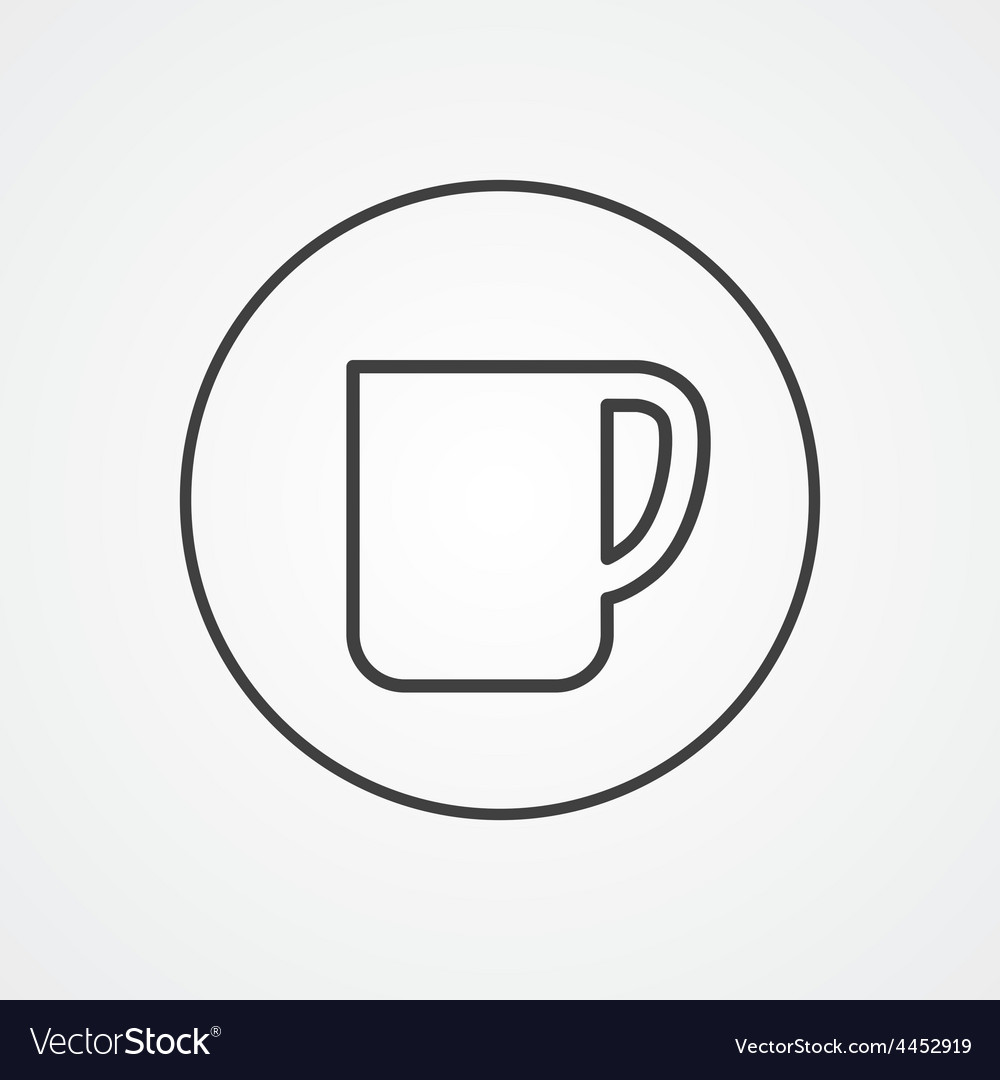 Download Coffee cup outline symbol dark on white background