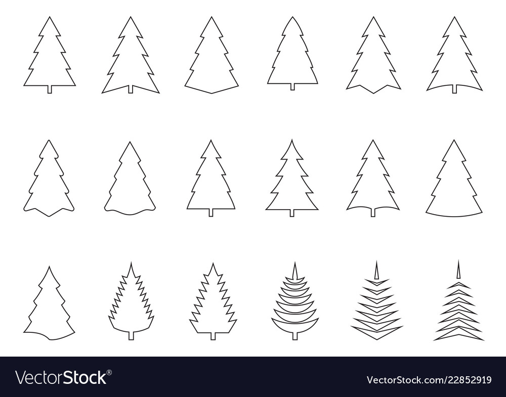 Fir tree outline icon Royalty Free Vector Image