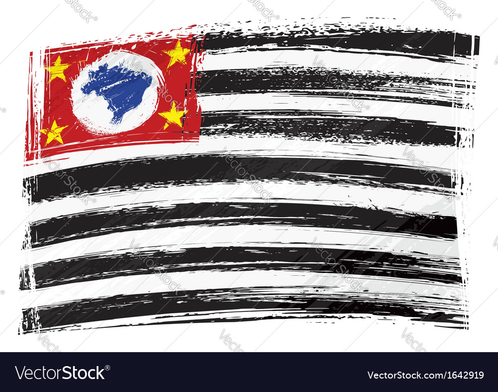 grunge sao paulo flag royalty free vector image