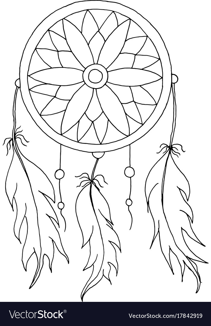 Hand To Draw A Dreamcatcher Royalty Free Vector Image