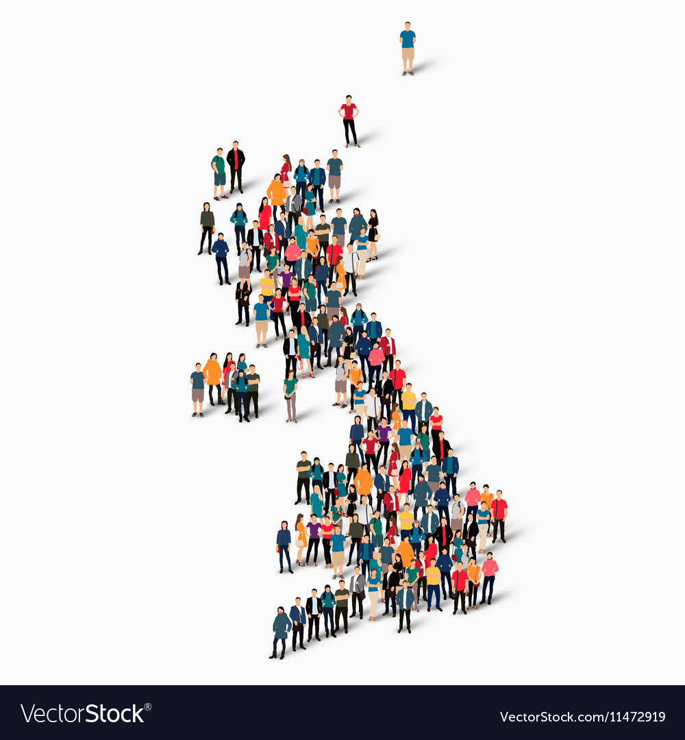 People Map Country United Kingdom Royalty Free Vector Image