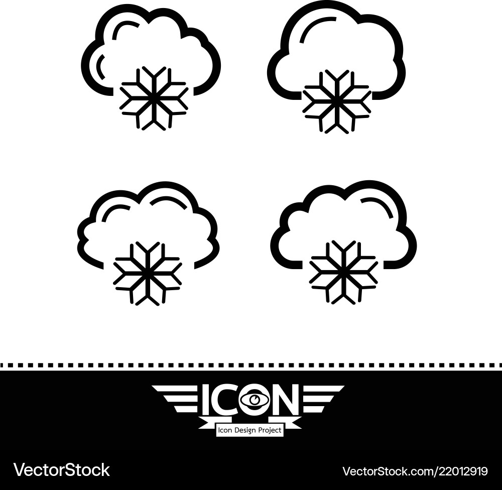 Snow cloud icon Royalty Free Vector Image - VectorStock
