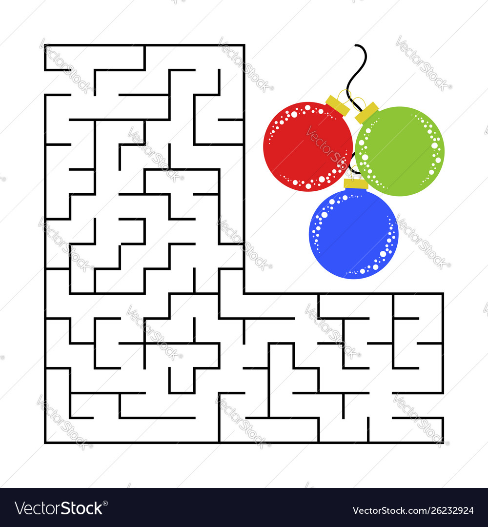 Abstract square maze with a color picture round Vector Image