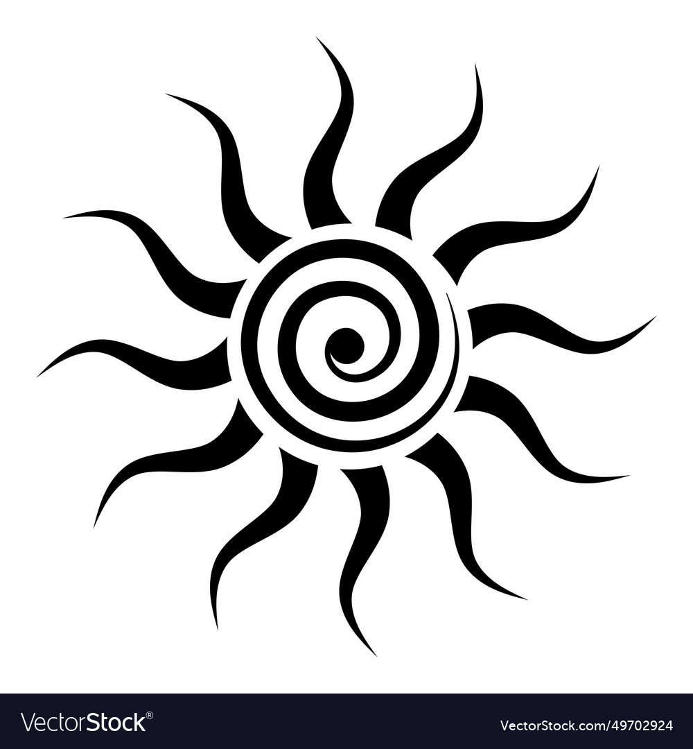 Black tribal sun tattoo sonnenrad symbol sun Vector Image