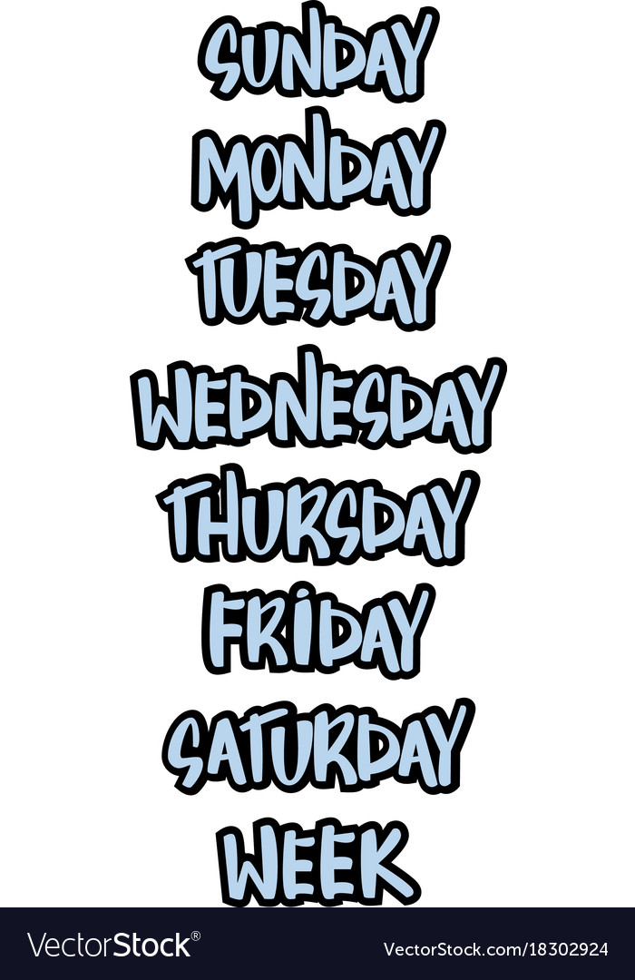 Days of the week Royalty Free Vector Image - VectorStock