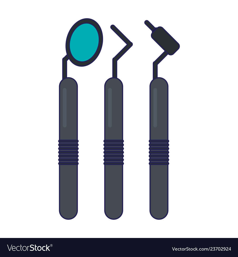 Dental tools collection Royalty Free Vector Image