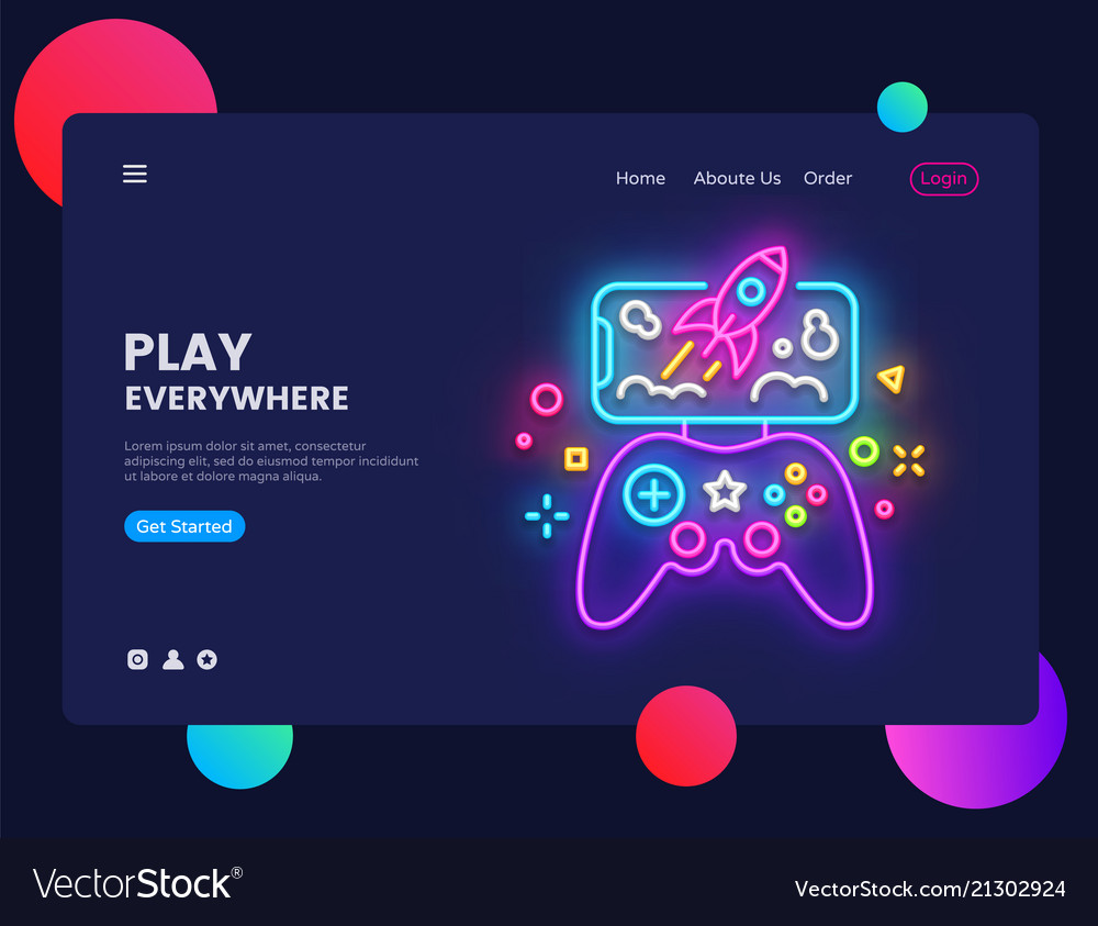 Cloud Gaming UI UX Vector Web Template for Website Header, Banner, Slider  or Landing Page. Online Video Gaming on Demand Stock Vector - Illustration  of device, game: 183549138