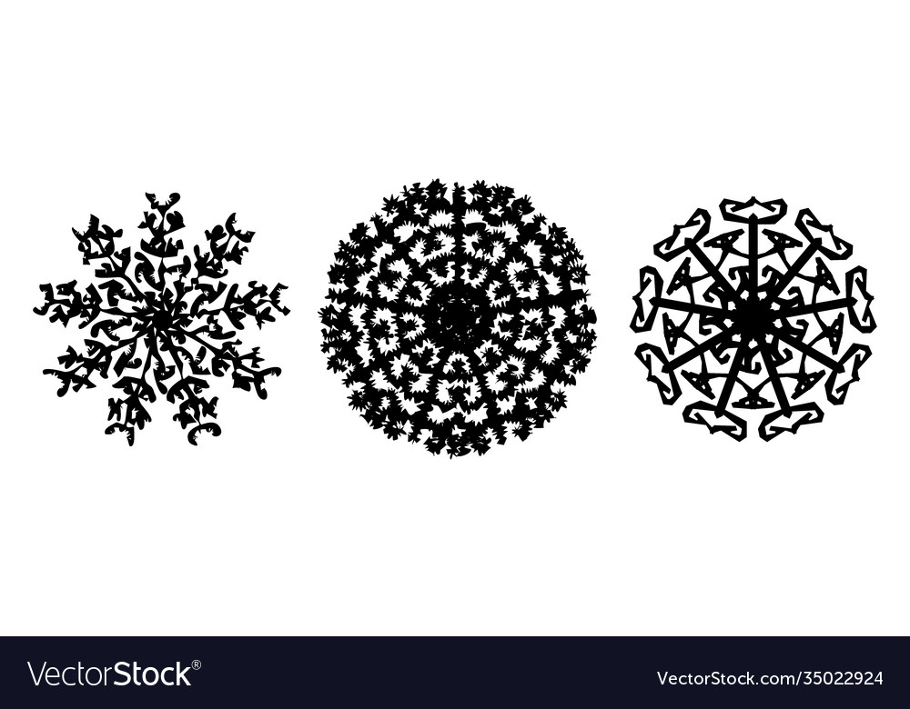 Isolate snowflakes set 3 in 1