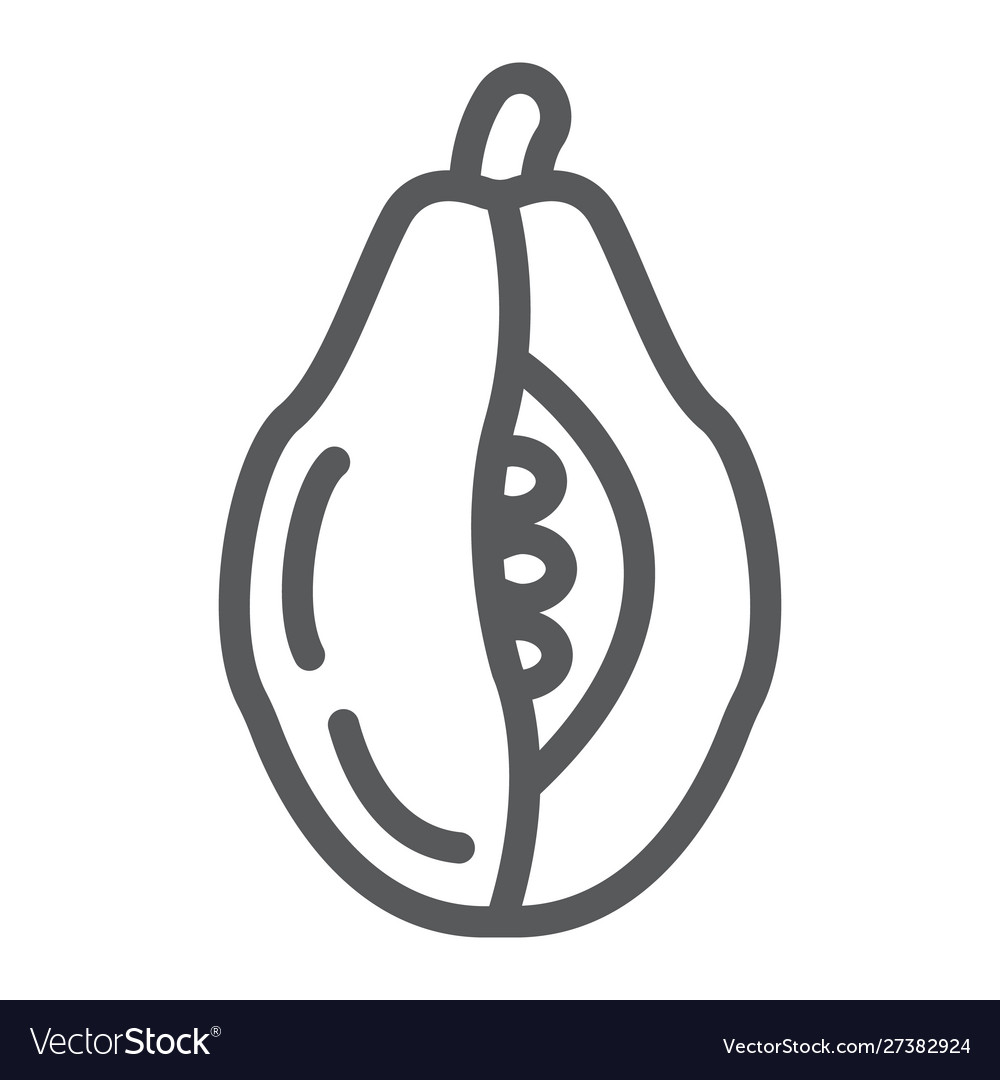 Papaya line icon food and vitamin exotic fruit Vector Image