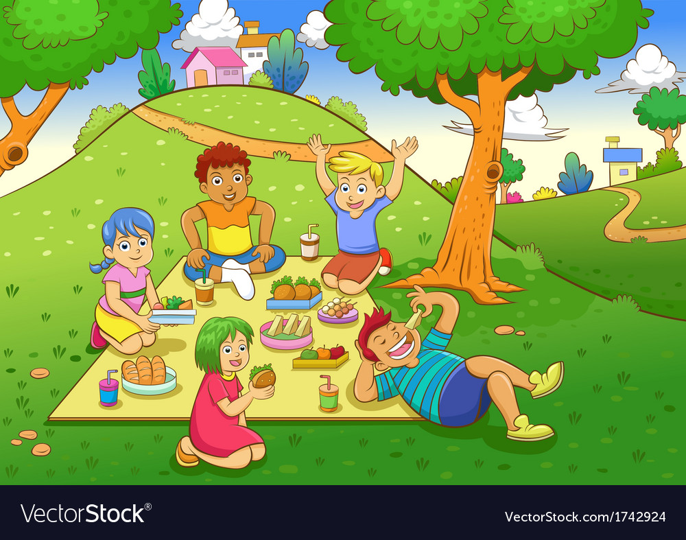 Summer Picnic Cartoon