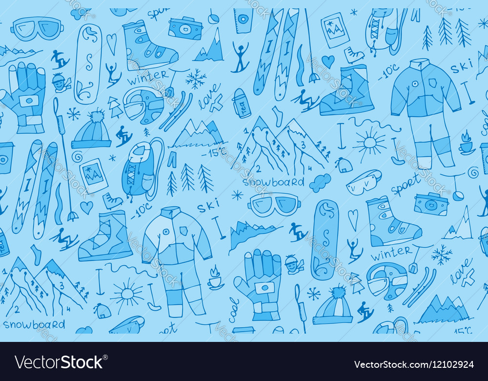 Winter sport seamless pattern for your design