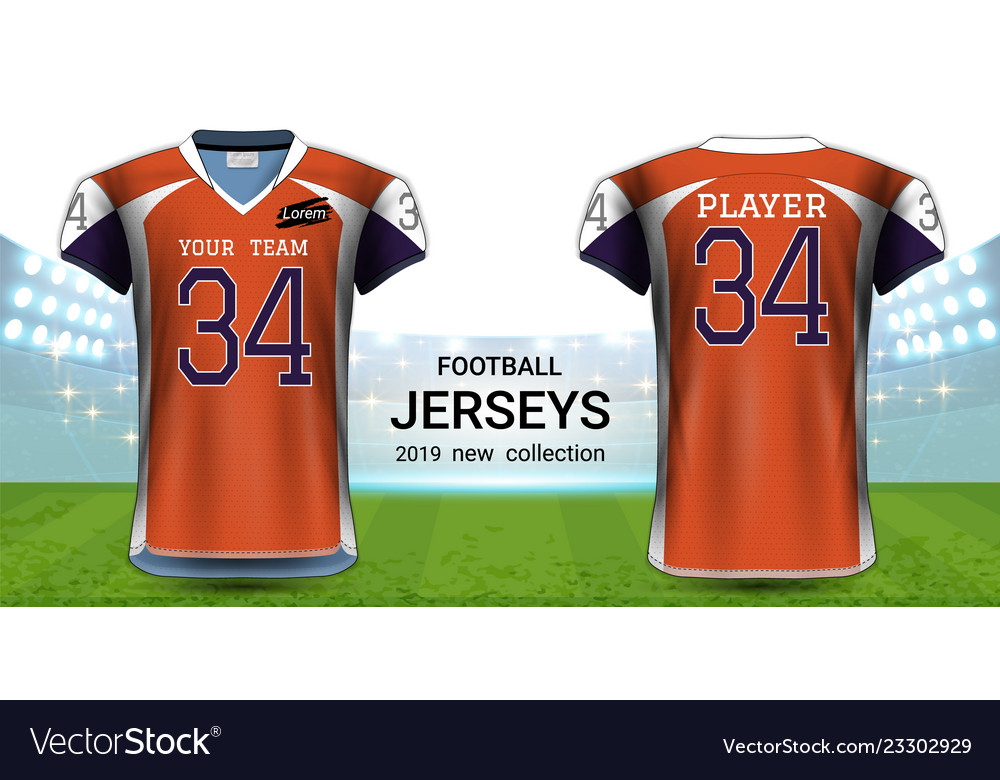 American football or soccer jerseys uniforms