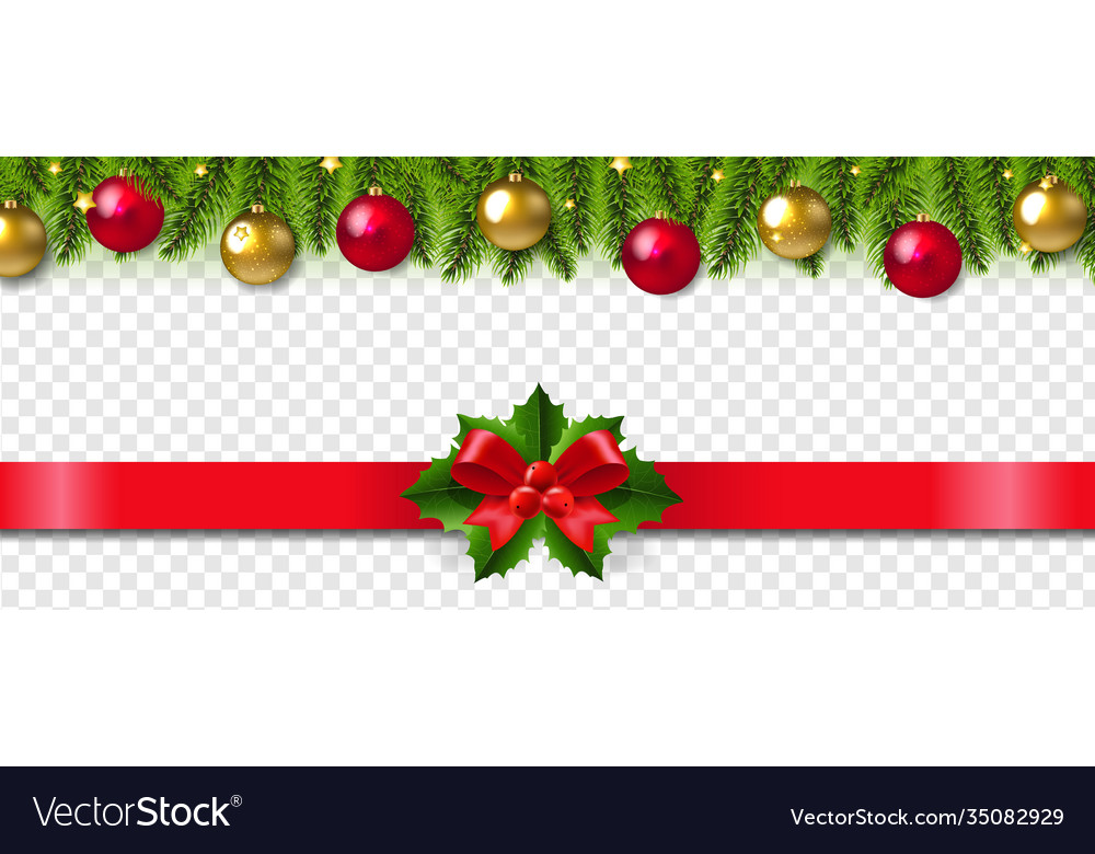 Christmas garland set transparent background Vector Image