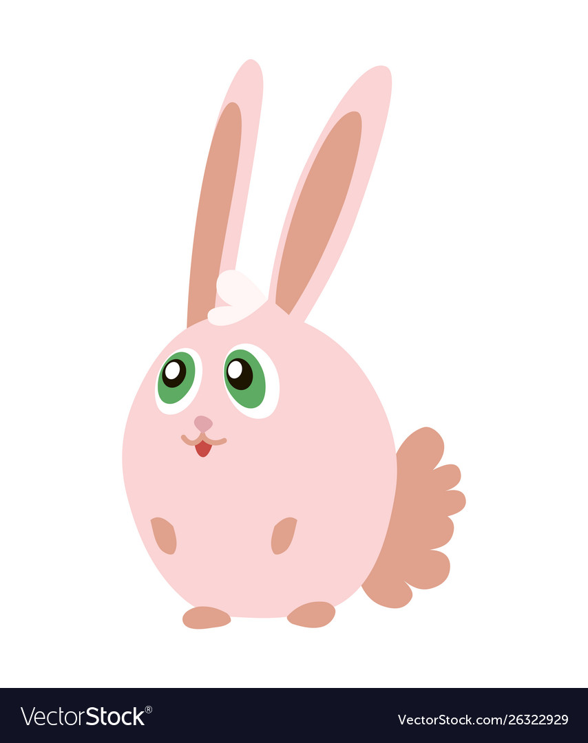 Cute pink bunny cartoon emoticon character