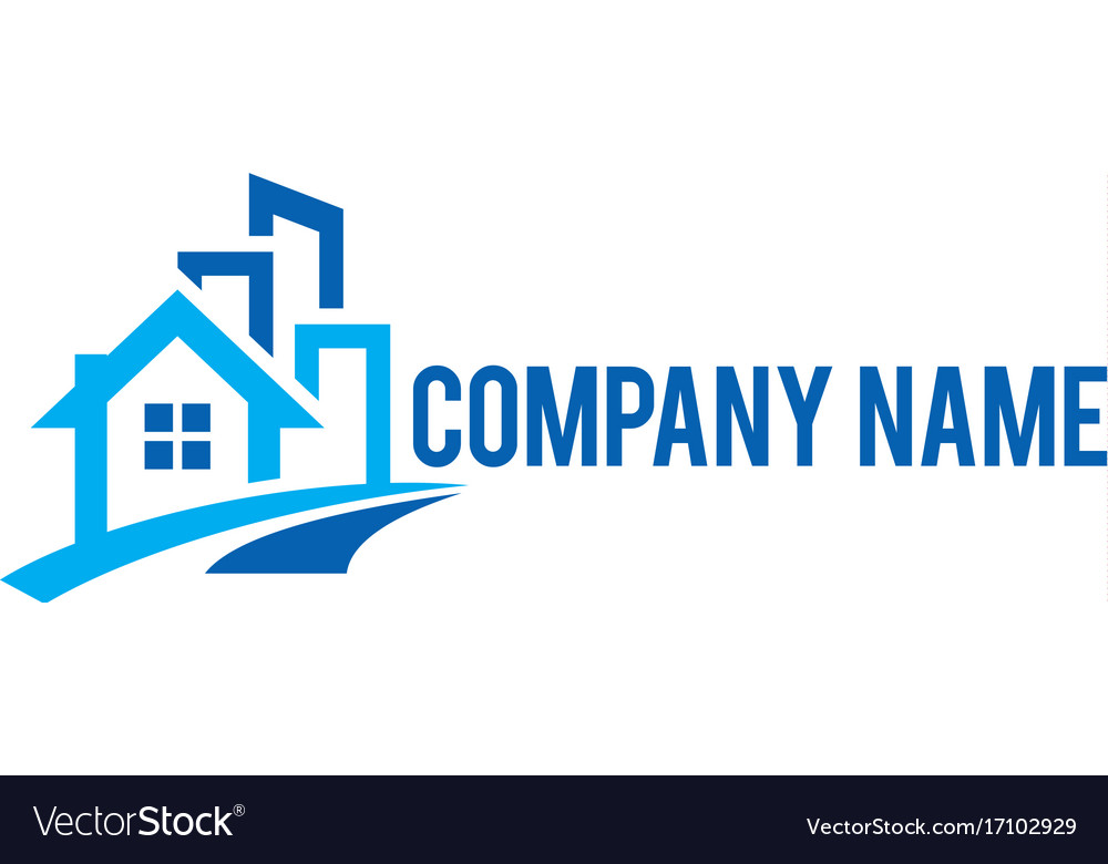 House building company logo Royalty Free Vector Image
