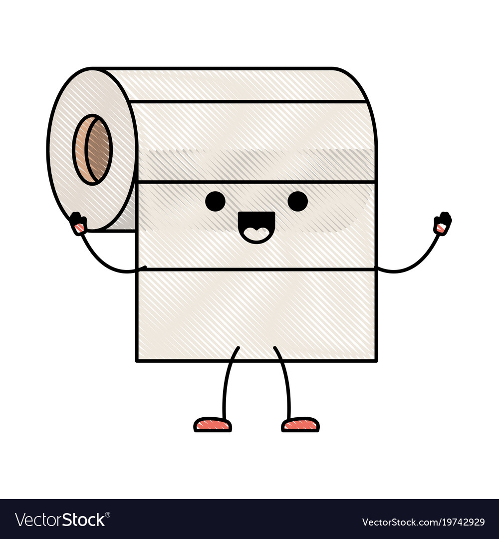 Kawaii Cartoon Roll Paper Towel In Colored Crayon Vector Image Download paper towel images and photos. vectorstock