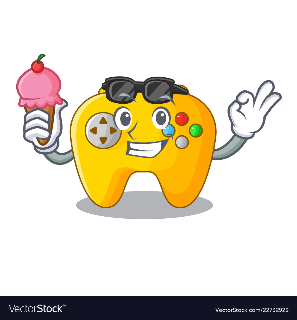 With ice cream video game controller shaped Vector Image With ice cream video game controller shaped Vector Image