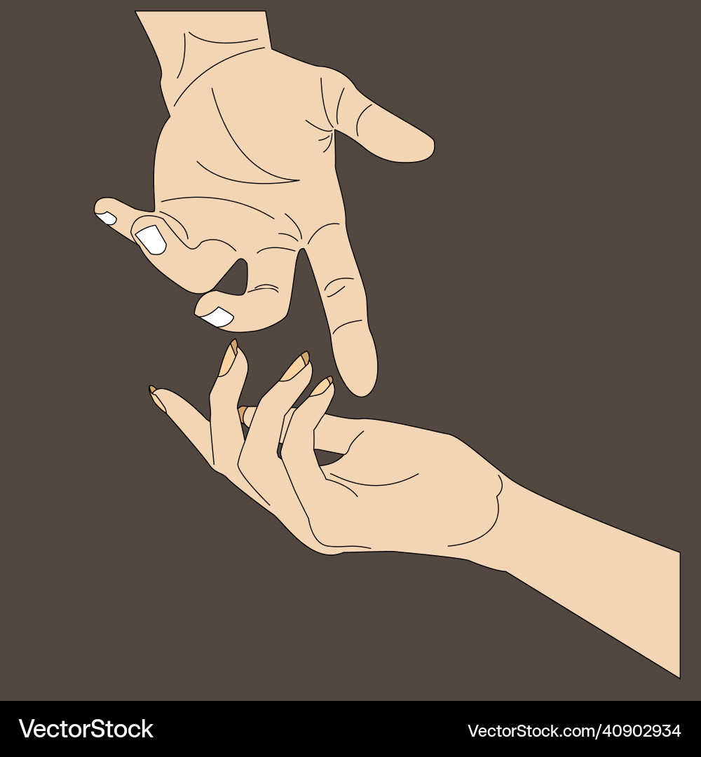 2 hand Royalty Free Vector Image - VectorStock