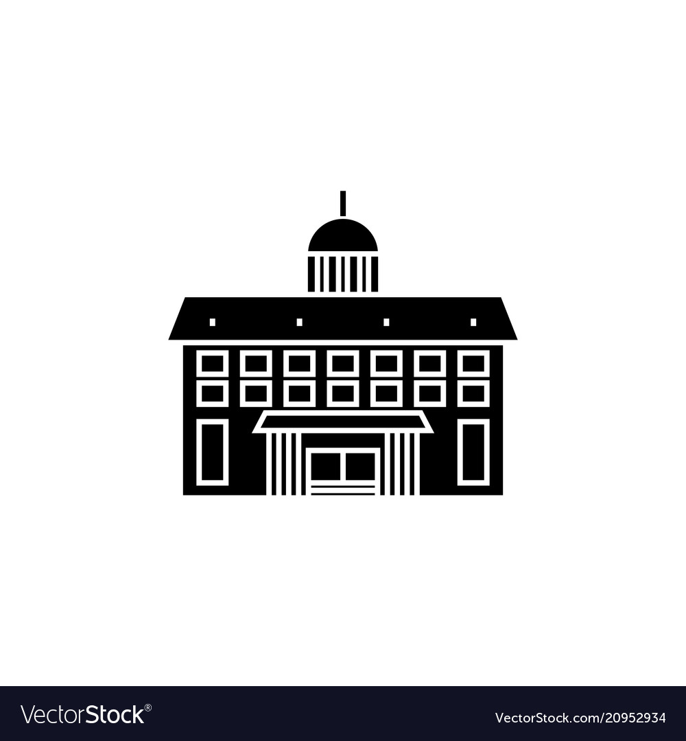 Administrative building black icon concept