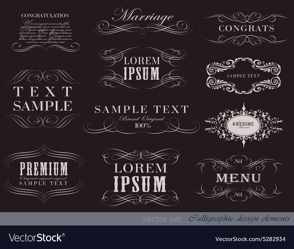 Calligraphic design elements Royalty Free Vector Image