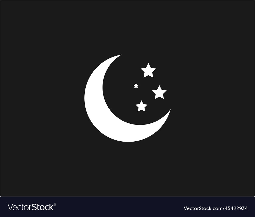 Crescent moon night icon