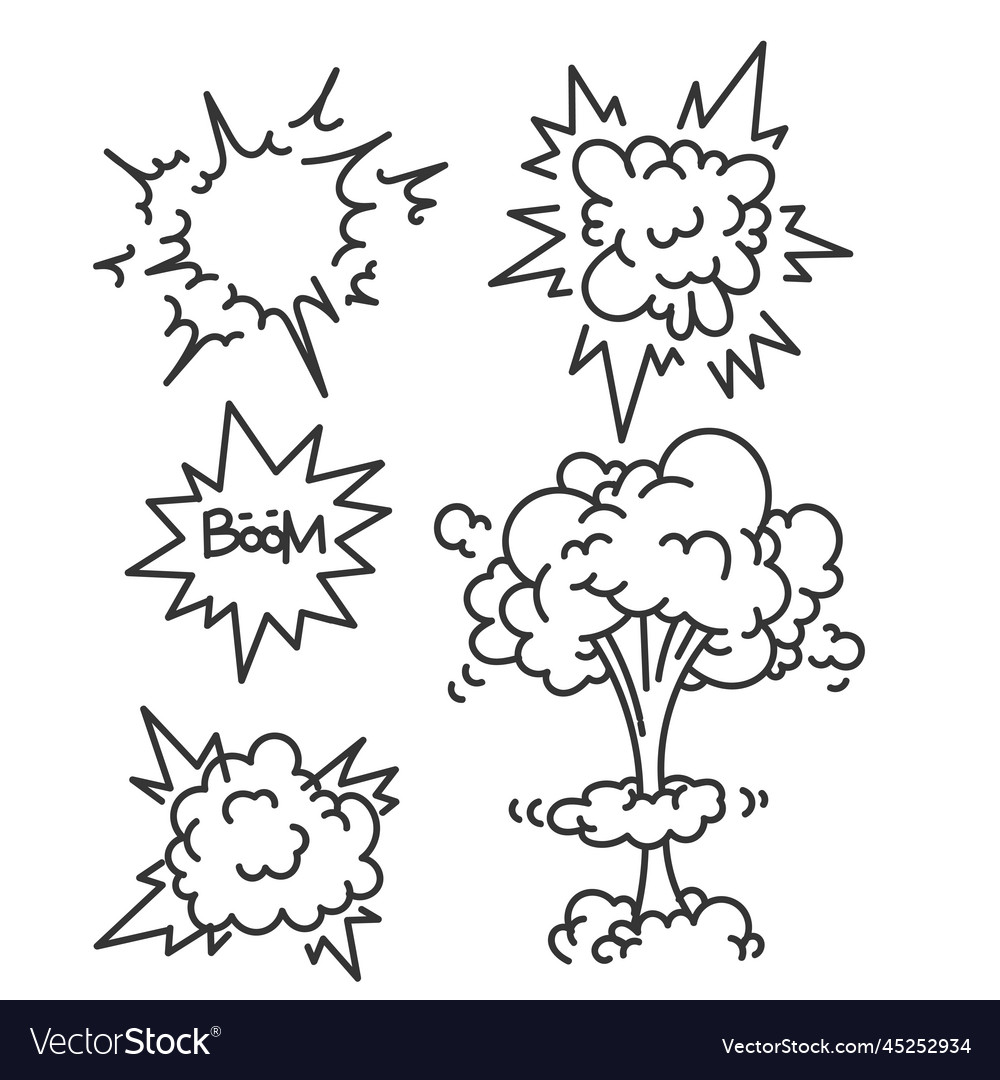 Hand drawn doodle explosion isolated Royalty Free Vector