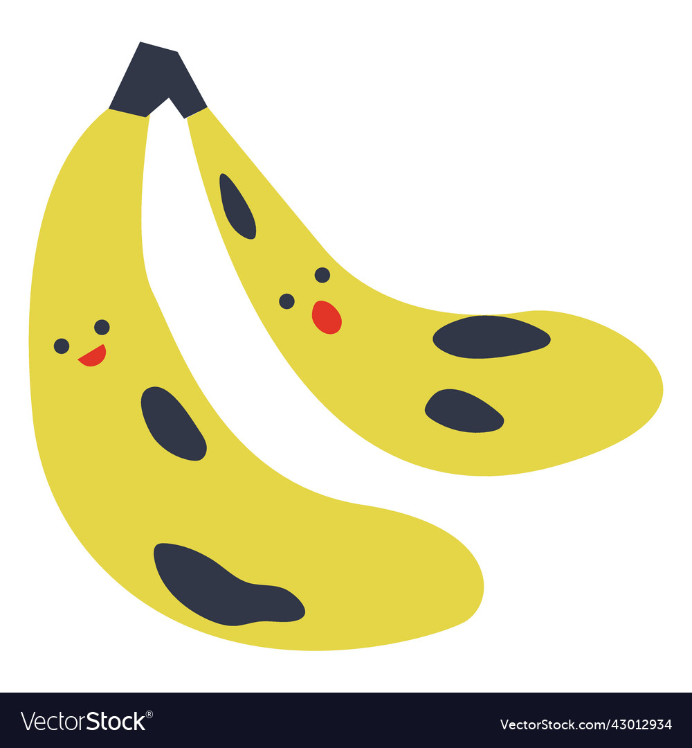 Happy bananas cute Royalty Free Vector Image - VectorStock