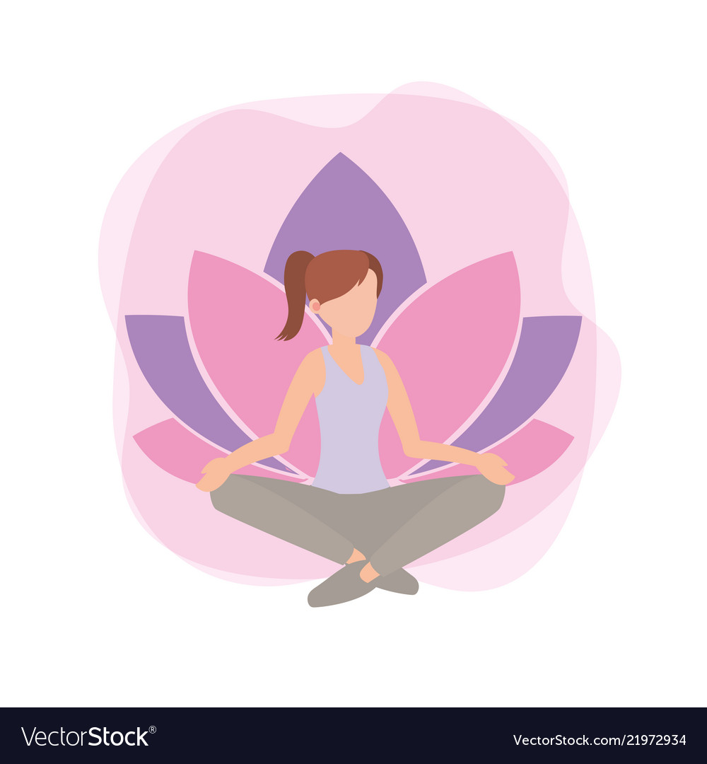 Healthy Woman With Fitness Exercise Activity Vector Image