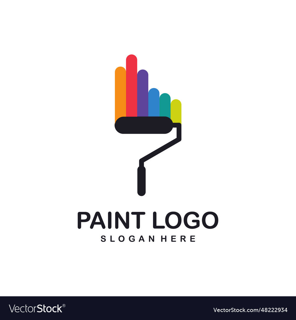 Paint logo design icon element with modern style Vector Image