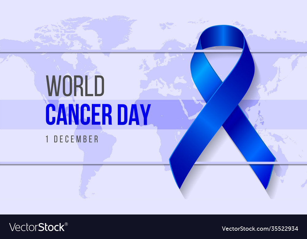 Realistic world cancer day background Royalty Free Vector