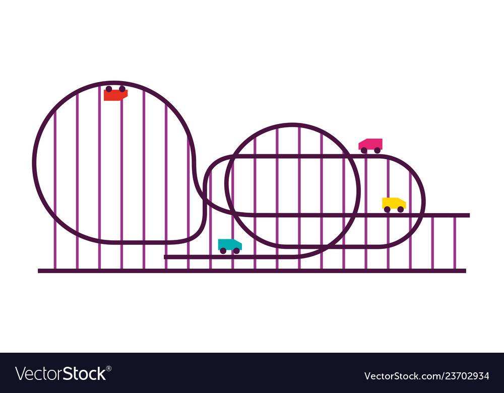 Roller coaster carnival on white background