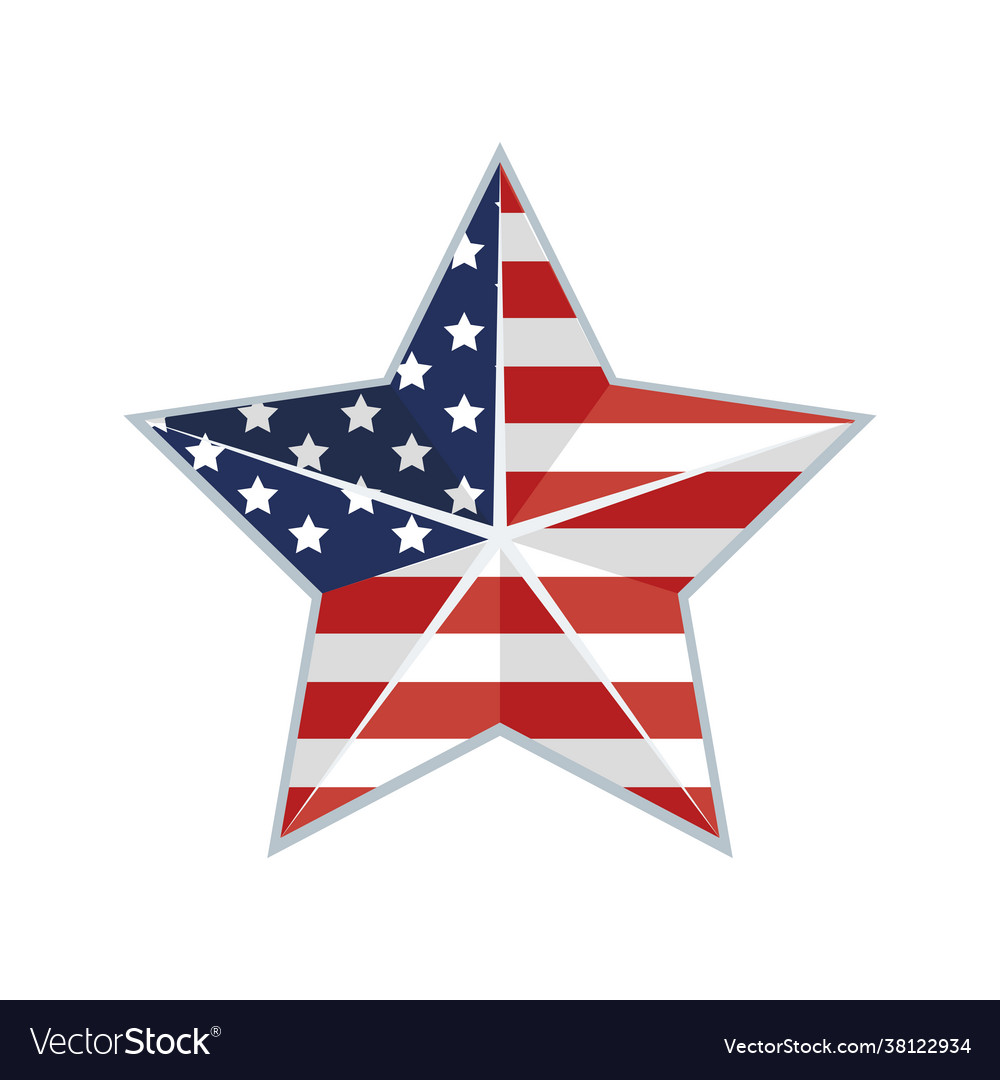 Usa flag in star Royalty Free Vector Image - VectorStock