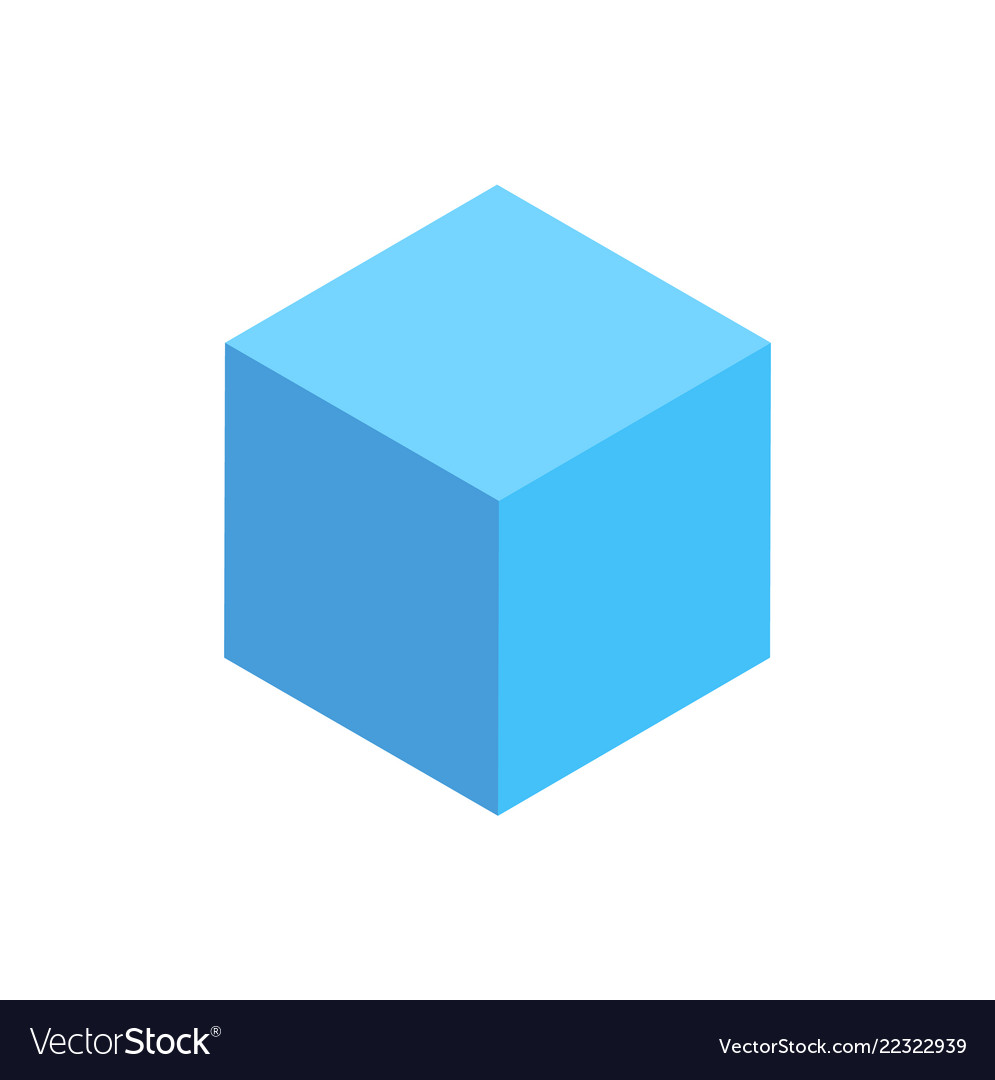 Blue cuboid isolated geometric figure pattern icon