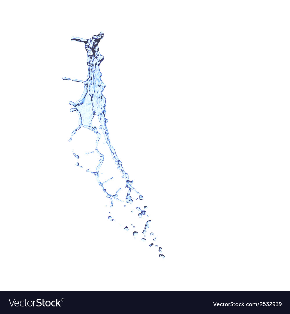 Blue water splash isolated on white Royalty Free Vector