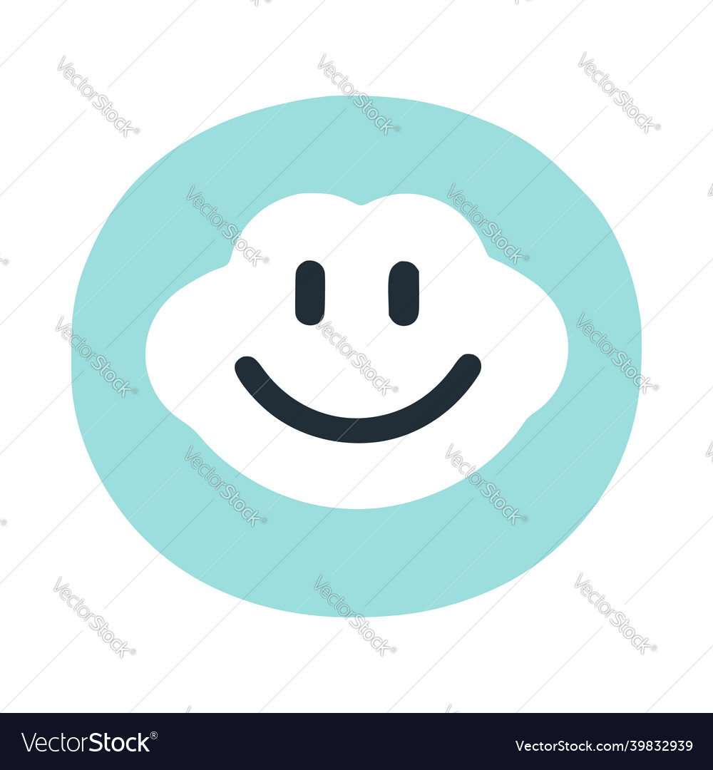 Letter o with a smile on the face character Vector Image